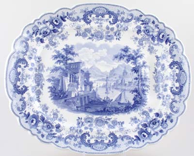 Meat Dish or Platter with tree and well c1835